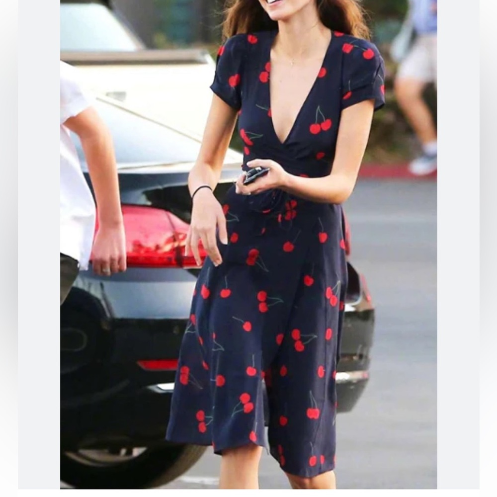 Realisation Par cherry print wrap dress - tailored